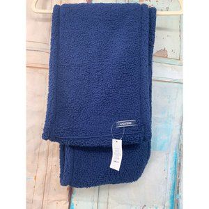 Lands End Infinity Scarf OS Blue Fluffy Fleece Solid 100% Polyester